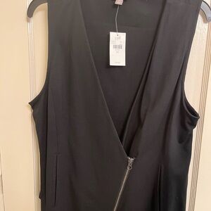 NWT! Basic Black Zip Up Vest